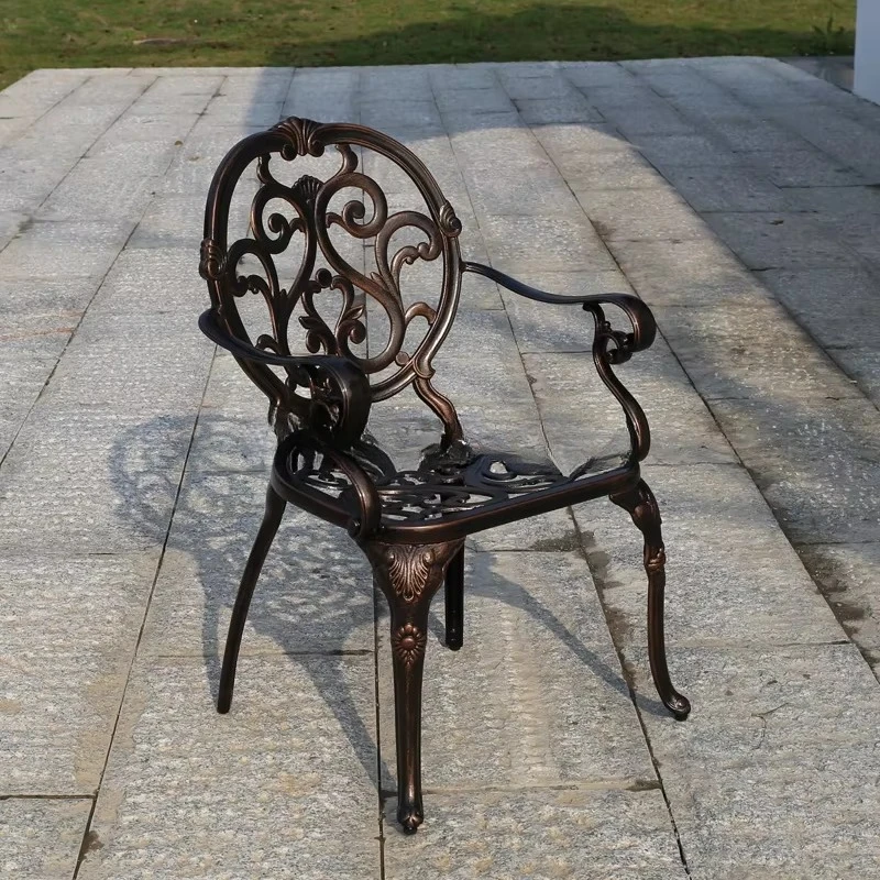 Leisure outdoor dining table and chair set aluminum courtyard furniture
