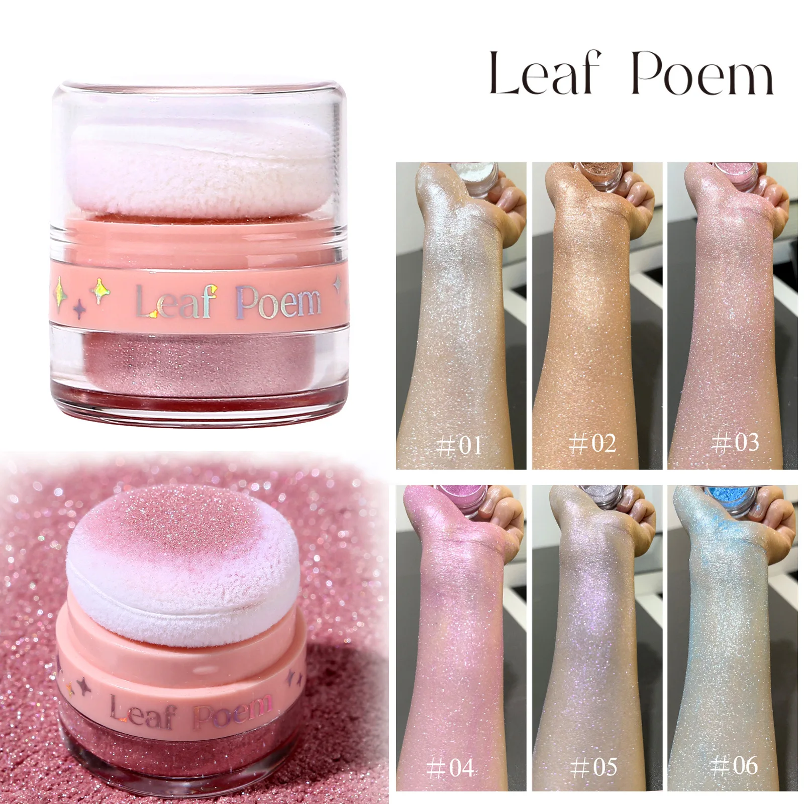 3D Highlighting Tapping Powder Multi-Use Strobing Glitter for Face Body Buildable Pearl Shimmer Sweat Proof Festival Essential