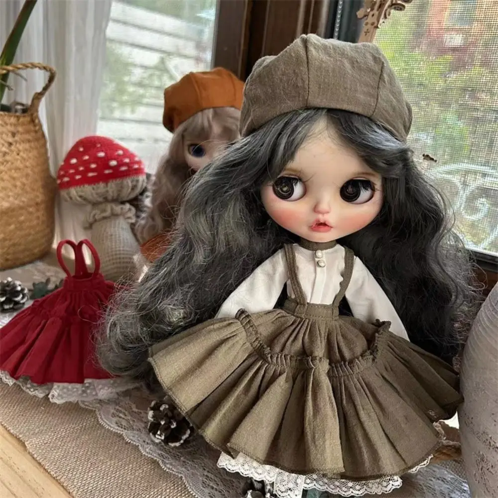 

Countryside Style Doll Skirt Clothes Set Cute Mini DIY Accessories Lace Suspender Skirt Shirt for ob22 ob24 azone Dolls