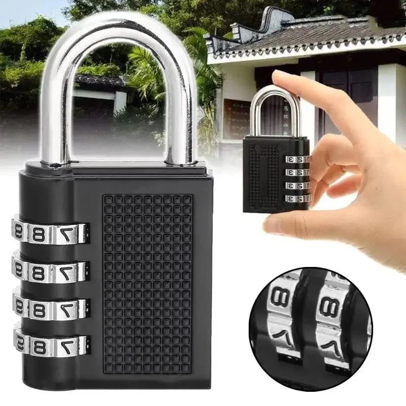 New Metal 4-digit Code Lock Outdoor Waterproof Padlock Suitcase Luggage Code Lock Home Locker Code Padlock Room Security Lock