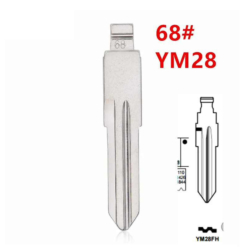오른쪽 금속 언컷 블랭크 플립 원격 키 블레이드, Keydiy KD xhorse VVDI JMD, 오펠 쉐보레용, 68 # YM28 YM28FH, 10 개