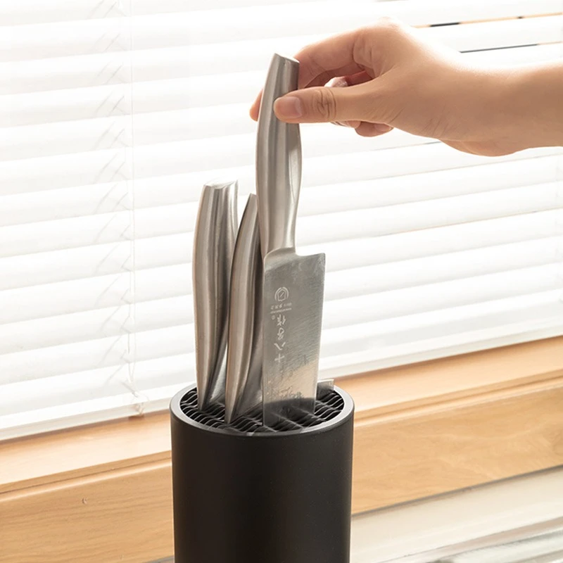 Knife Holder Inserted Knives Storage Stand Fruit Knife Cleaver Chop Bone Knife Scissors Organizer Kitchen Accessories view 2