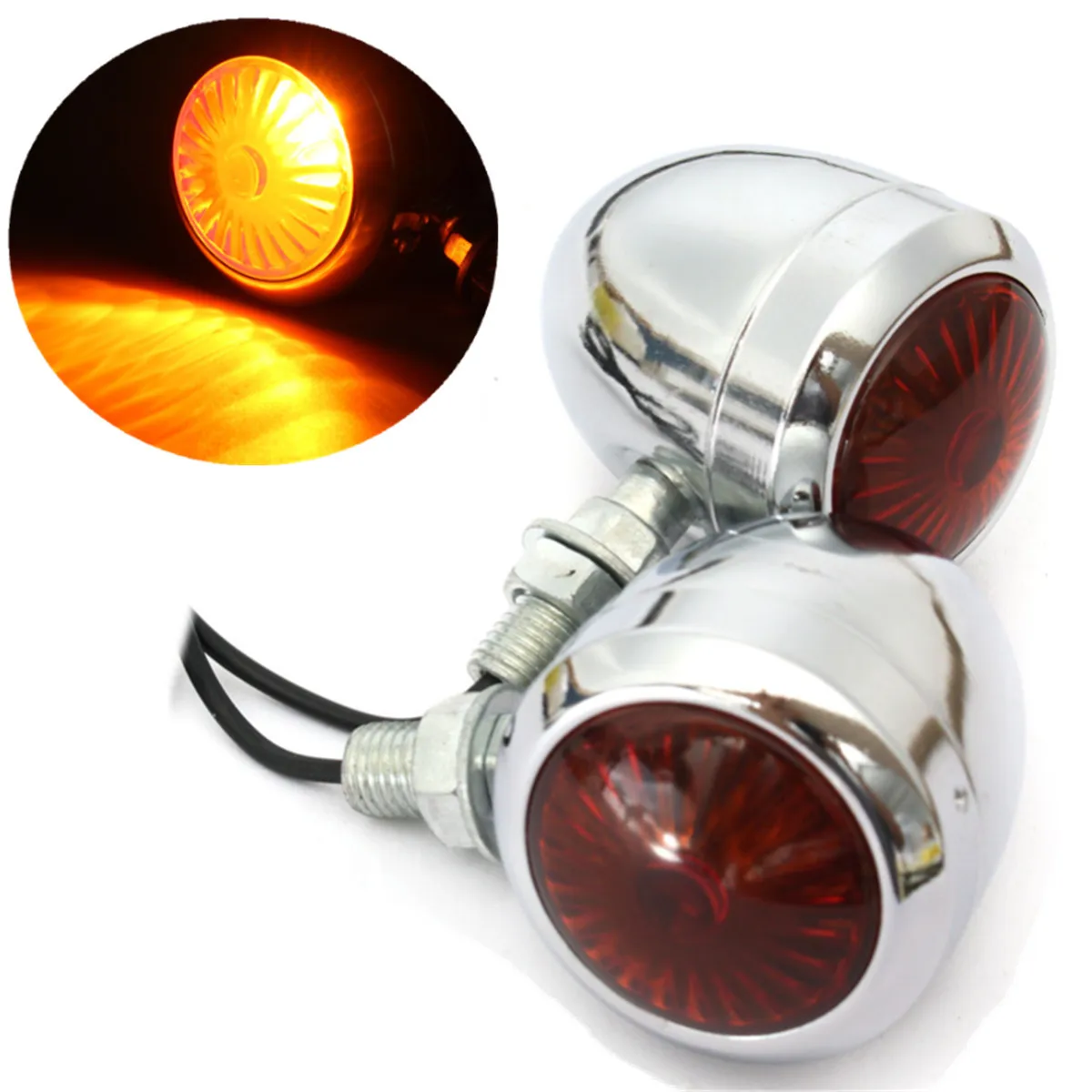 1Pair 12V Retro Motorcycle Turn Signals Motorcycle Accessories Universal Turn Signals Indicator Lamps For Cafe Racer