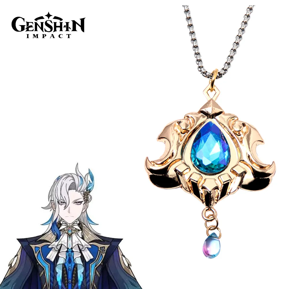 

Brdwn Game Genshin Unisex Neuvillette Focalors Furina Cosplay Model Necklace Pendant