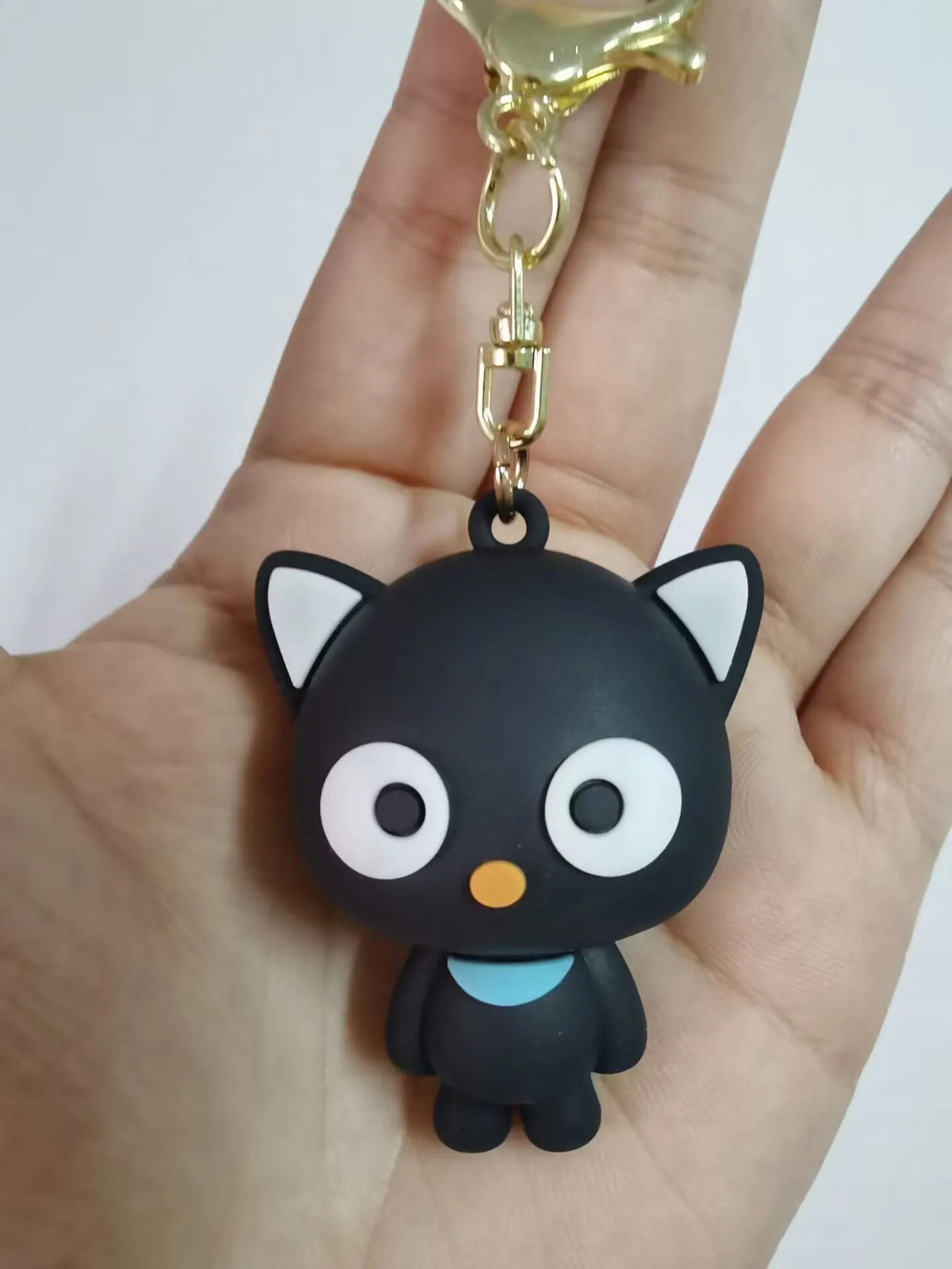 Cute Chococat Mascot PVC Keychain Keyholder Small Pendant Cartoon Anime Black Cat Mini Key Ball Ring Chain Gifts