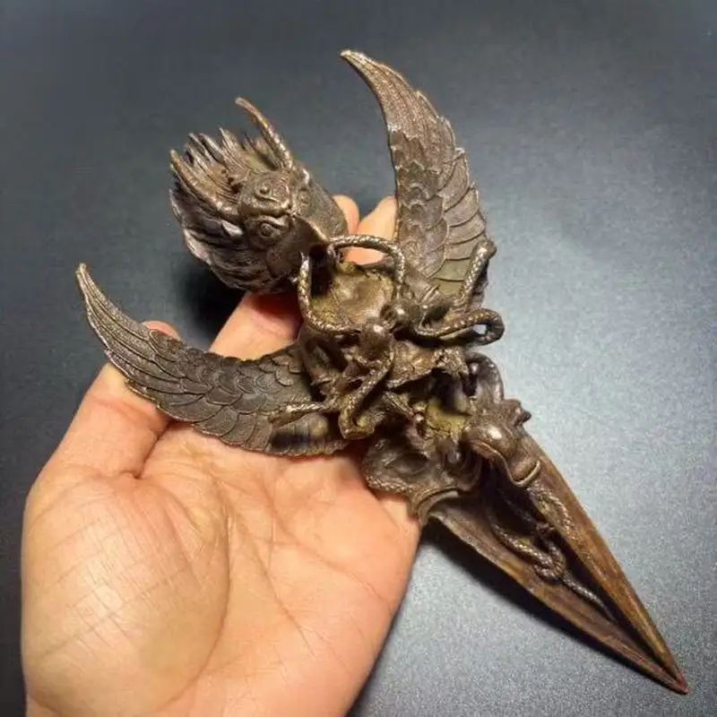 Collection Alloy Gilt Thunderous Thunderer Craft Artifacts Antique Living Room Office Desktop Decorations