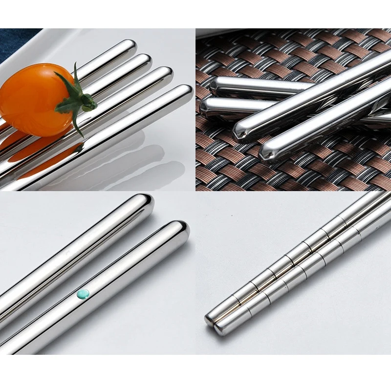 3 Pairs Cooking Chopsticks Extra Long Stainless Steel Chopsticks with Anti-Slip Threaded for Hot Pot, Cooking, Frying