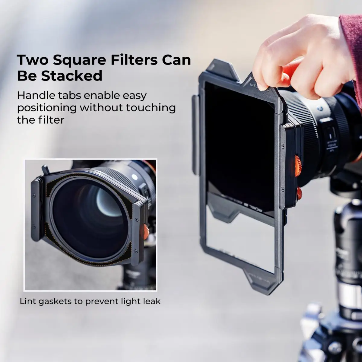 K&F Concept Square Filter Holder Kits 95mm CPL Filter Square ND1000 Filter with 67mm 72mm 77mm 82mm Adapter Rings Nano-X Pro