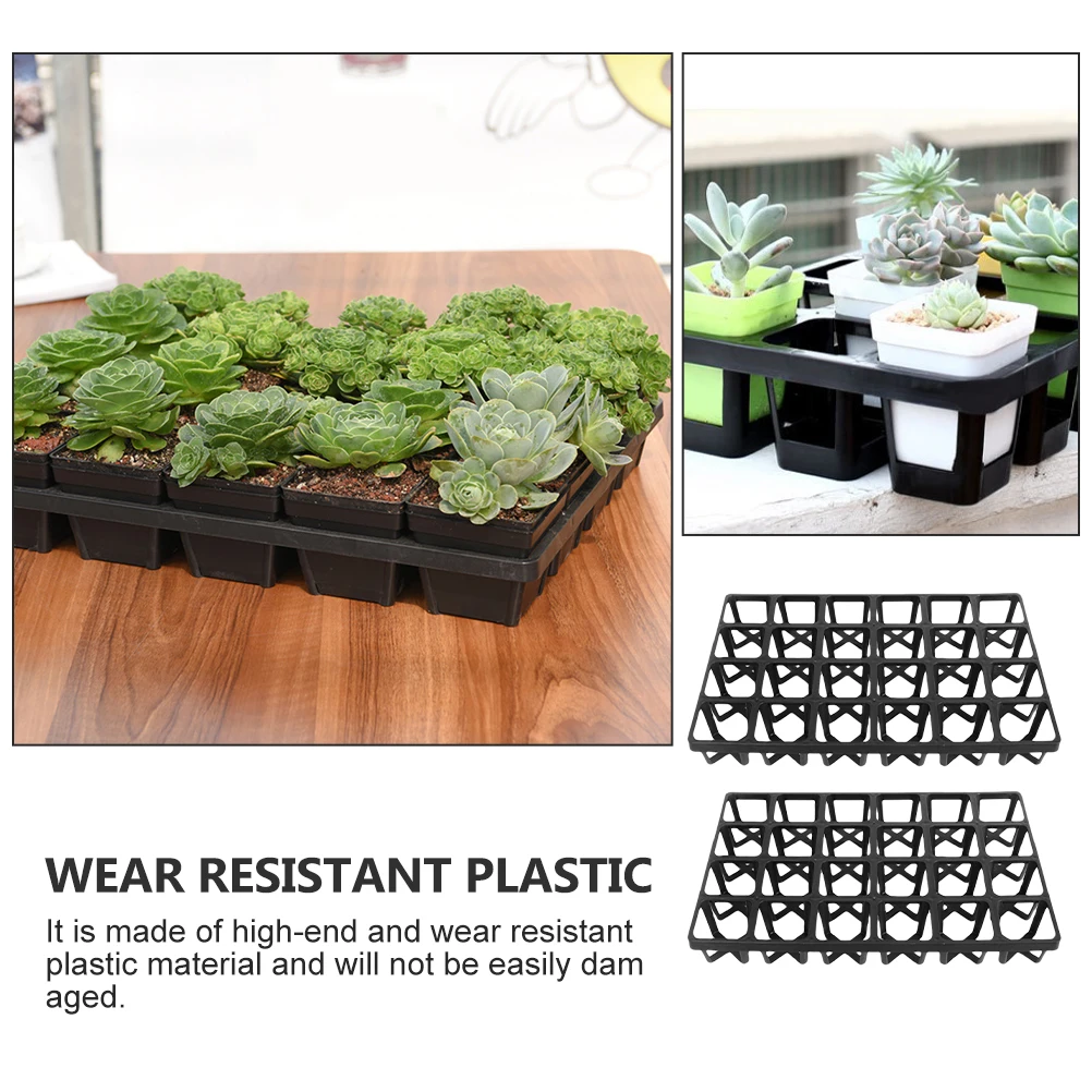 

2pcs Germination Tray Racks Seedling Starter Plastic Tray Durable Reusable Garden Planter Vegetable Growing Kit Outdoor