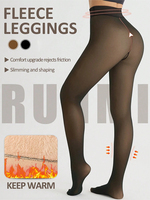 Women Fleece Lined Leggings Winter Thermal Sheer Tights Feeted Pantyhose Fake Translucent Thick Warm Booty Lifting Leggings New