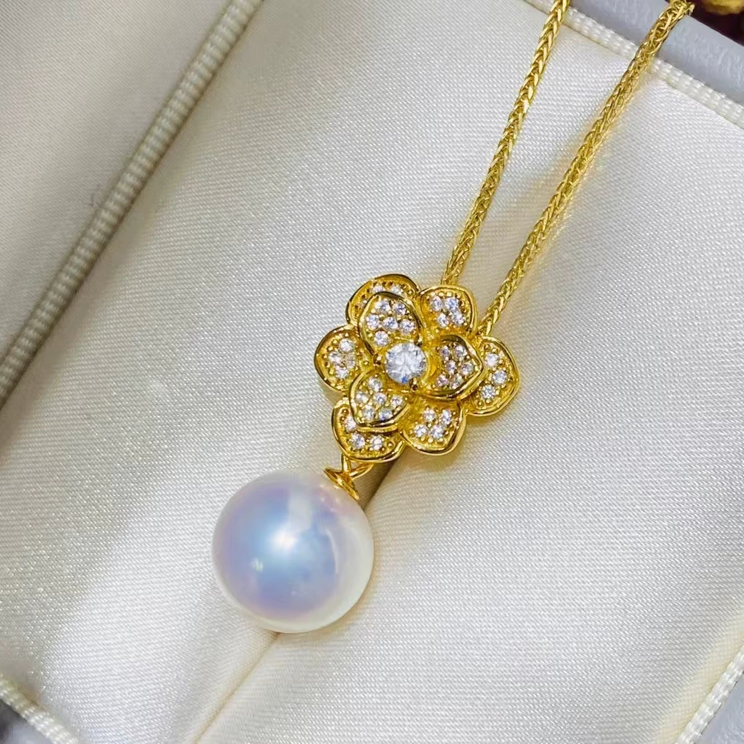 

Форма цветка розы, стерлинговое серебро 925 пробы, подвесное крепление, крепления, фурнитура, детали, аксессуары для жемчужных бусин 9-12 мм