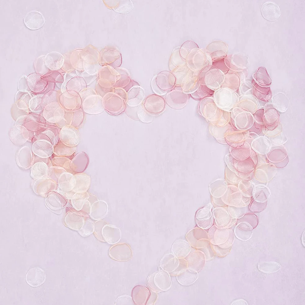 Pétales de rose artificielles en organza pour filles, fleurs pour mariage, Saint Valentin, accessoires de décoration de mariage, 200 pièces