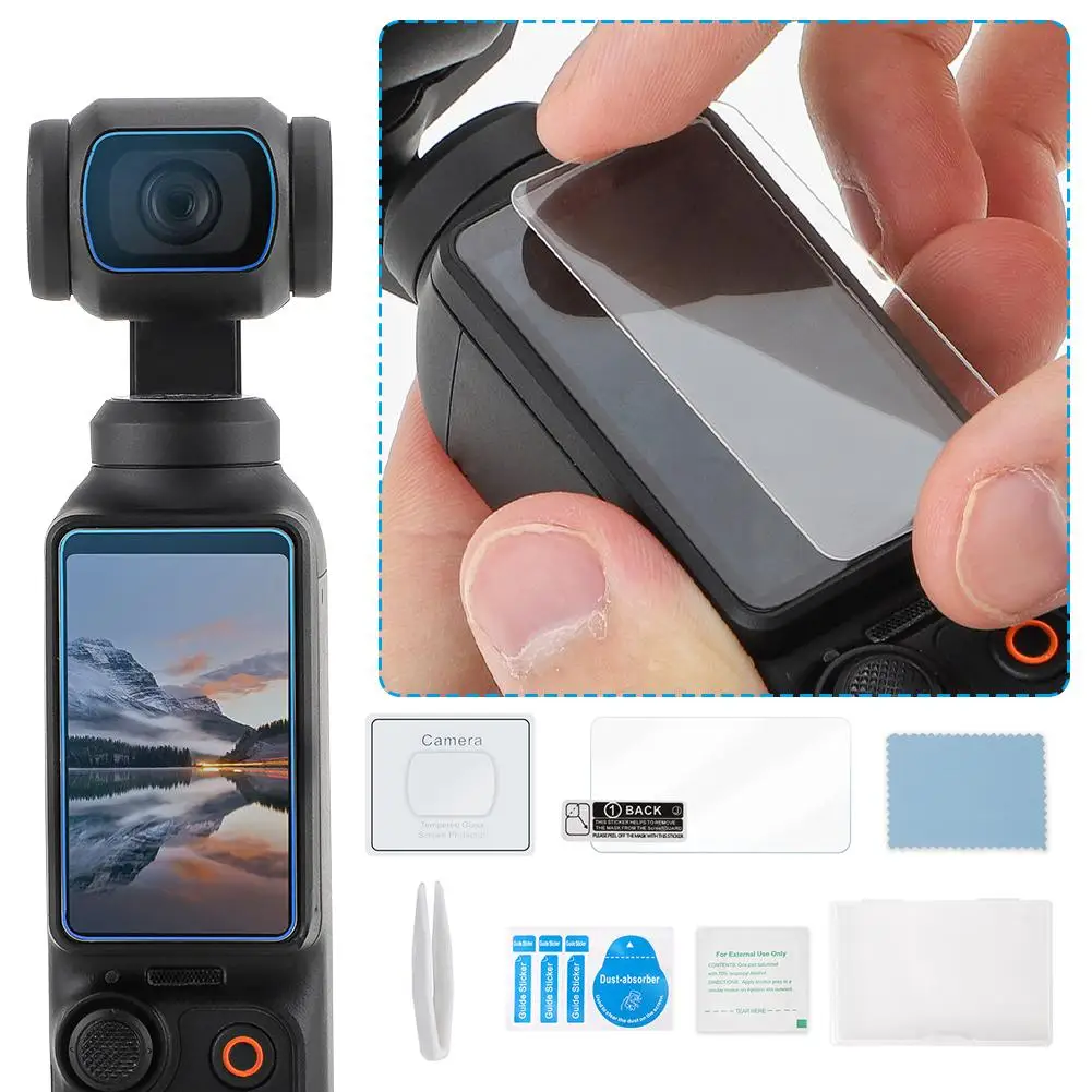 For DJI Osmo Pocket 3 Hard Tempered Glass Film LCD Gimbal Action Full Cover Cover Lens Screen Protector Display Camera Prot S6J9