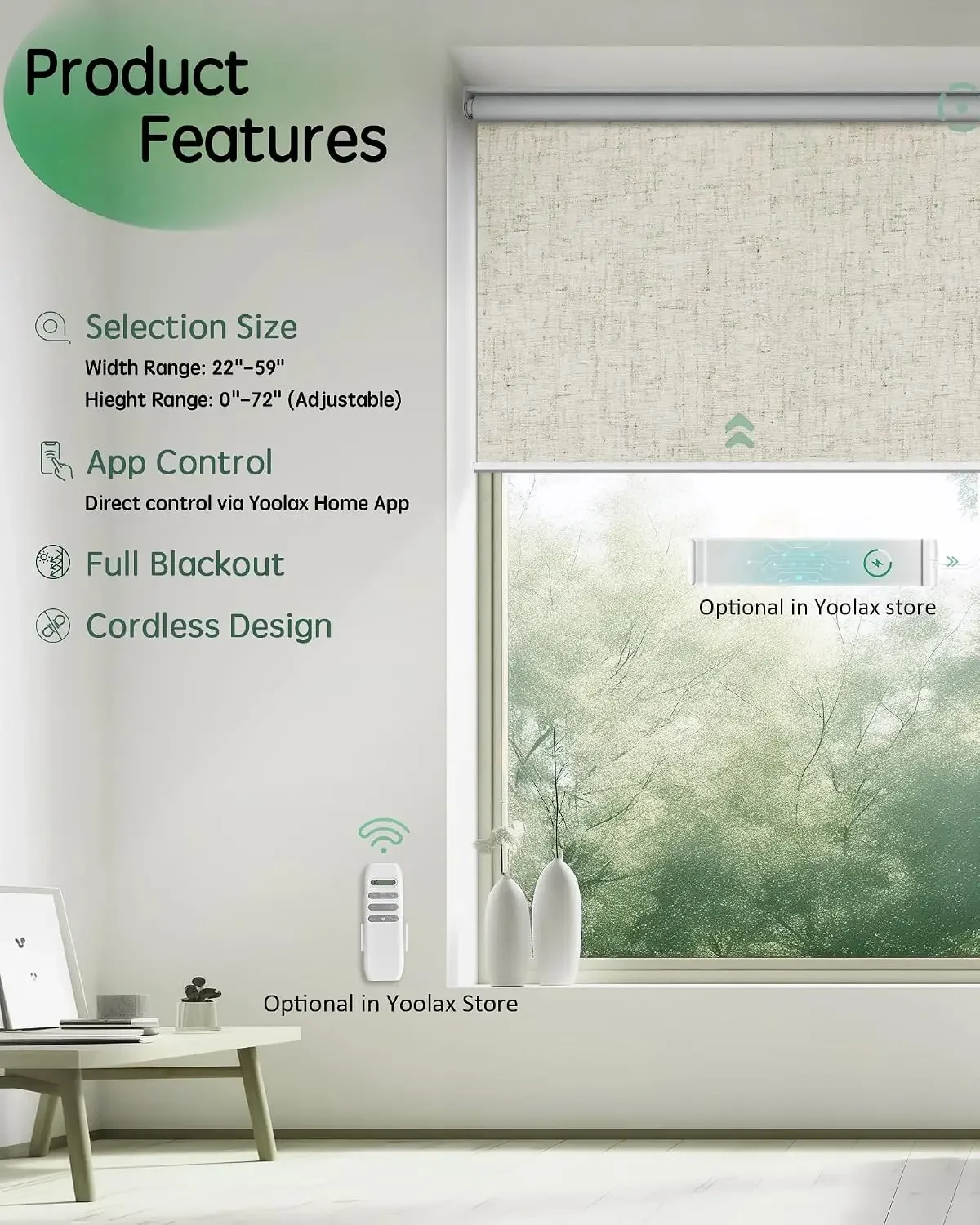 Motorized Blinds App Control, Artisan Beige, 46