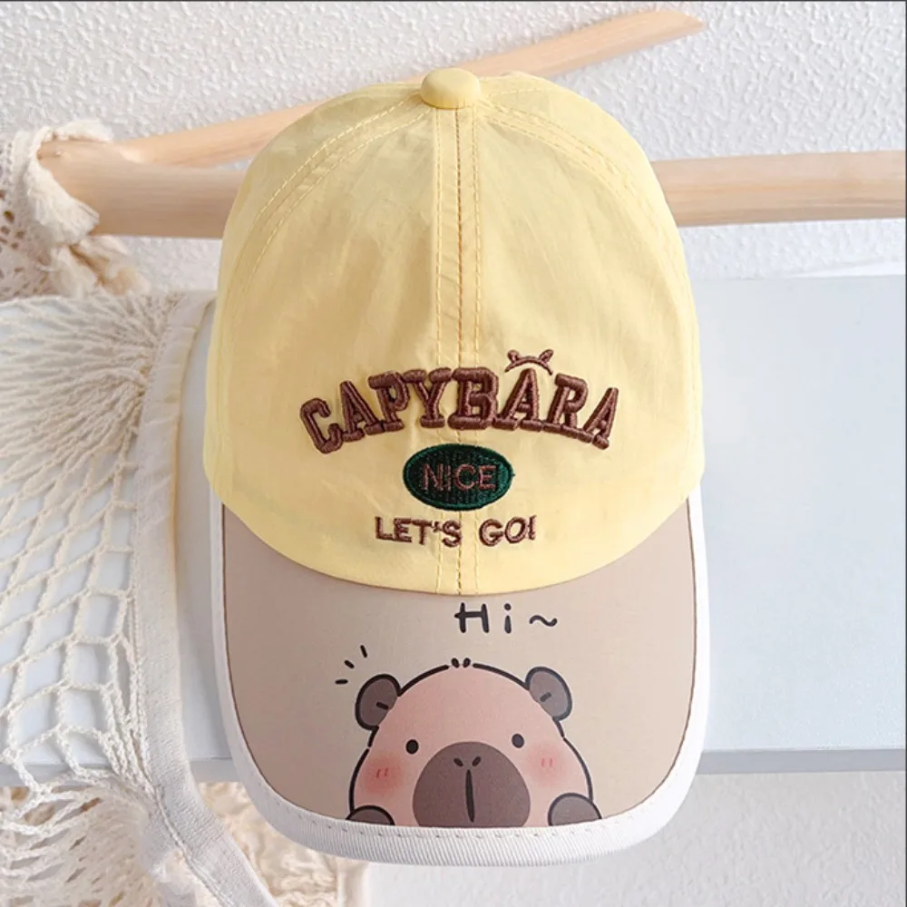 

New Capybara Kids Baseball Cap Lightweight Adjustable Children Summer Hat Quick Drying Kids Sunscreen Cap Summer