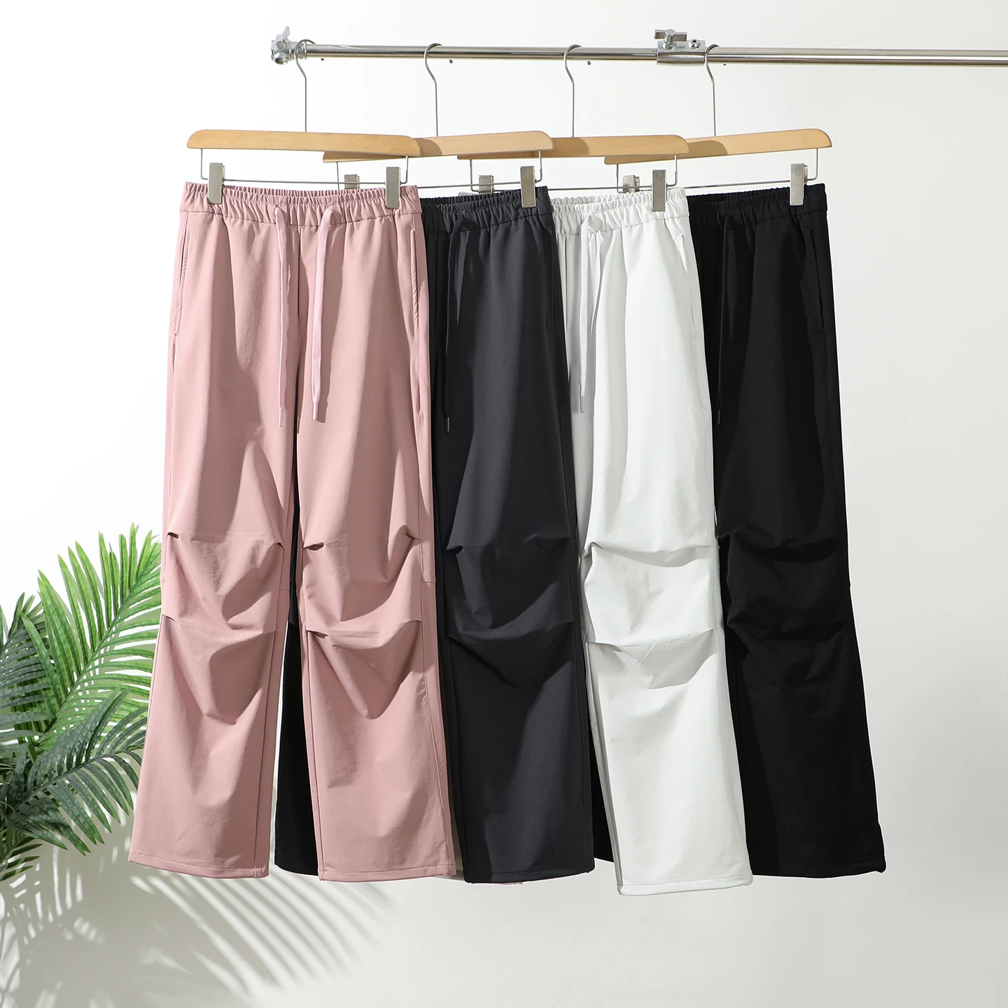 

Уличные ветрозащитные водоотталкивающие осенние свободные прямые спортивные повседневные брюки для пар, брюки-парашюты