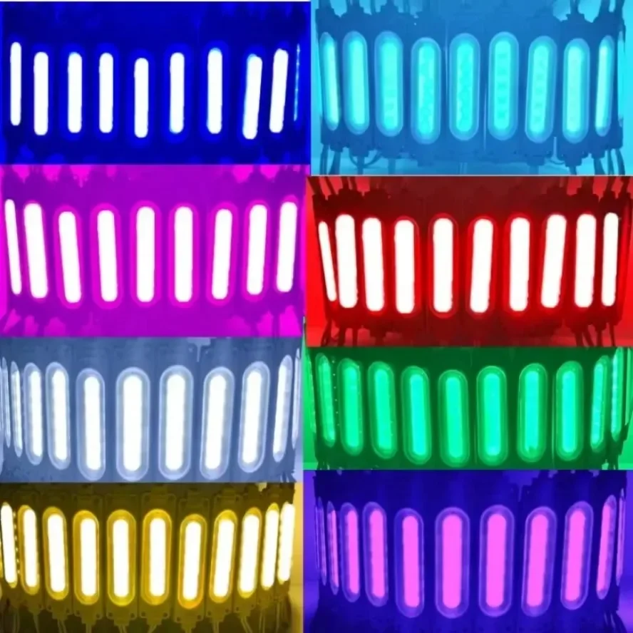 20/lot RGB Flowing Light 12V Highlight Led Module Waterproof IP65 Foldable COB Light Strip Backlight Shop Banner Car Decoration