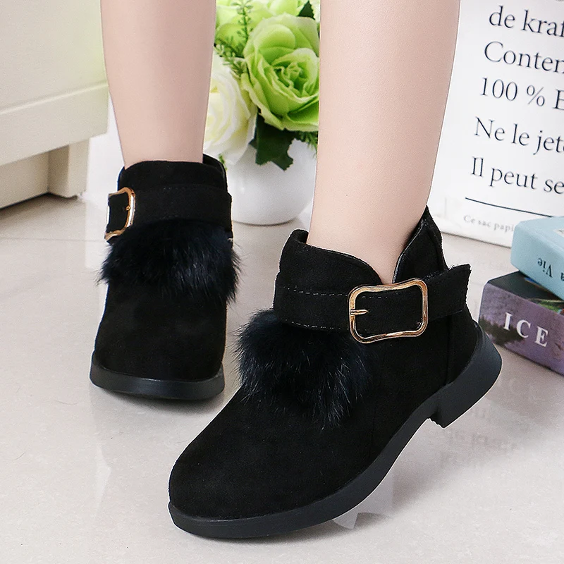 

2023 Spring Autumn New Kids Boots for Girls Versatile Buckle Solid Color Classic Korean Style Children Fashion Princess Boots PU