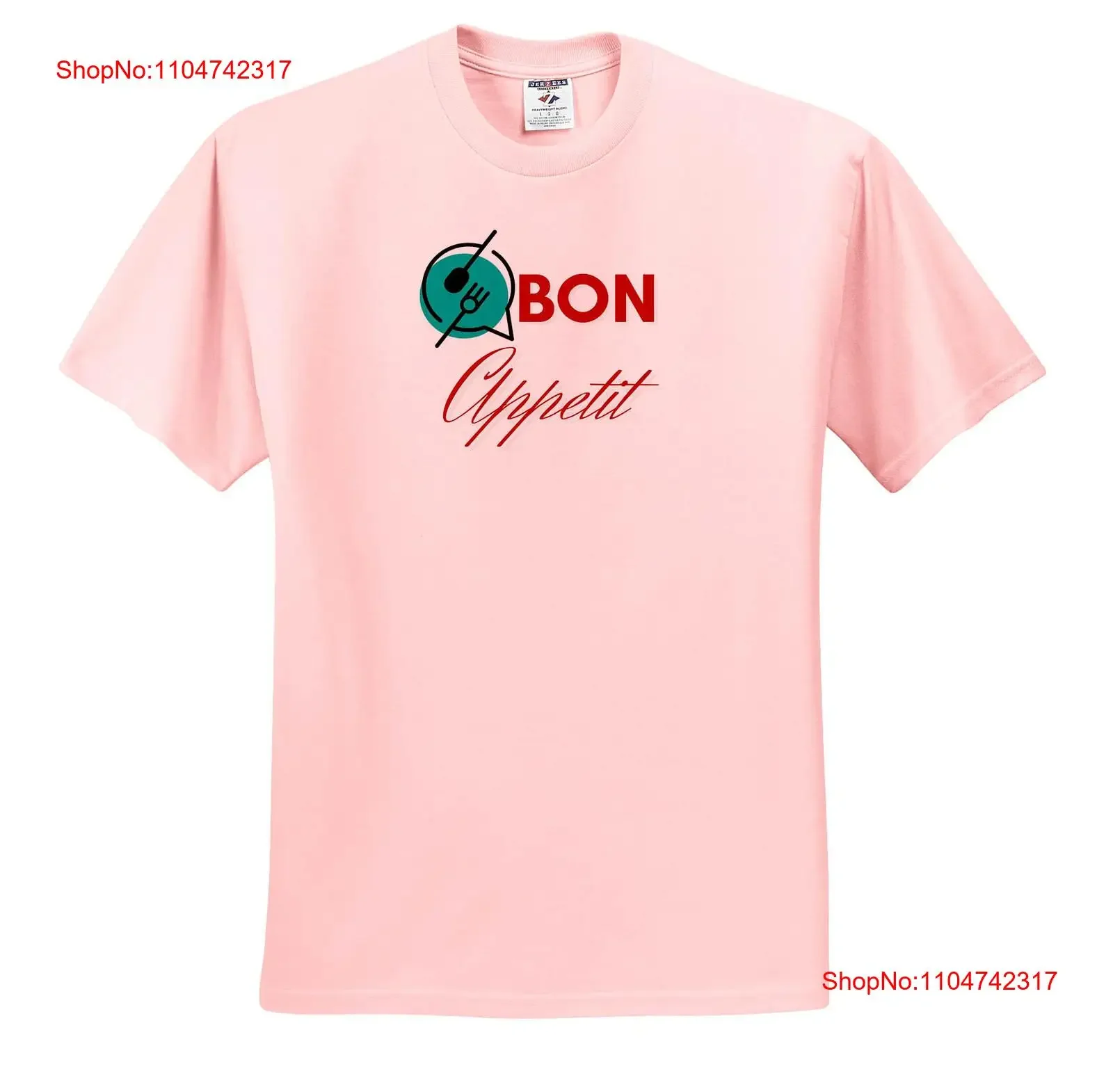 3dRose diseño Simple sobre comida y texto de Bon Appetit camiseta vintage lavada homme streetwear Casual estirado Unisex suave