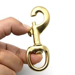 1piece Brass Carabiner Swivel Snap Hook Bolt Trigger Clip Leather Craft Bag Strap Parts Pet Dog Leash Clasp Harness Accessories