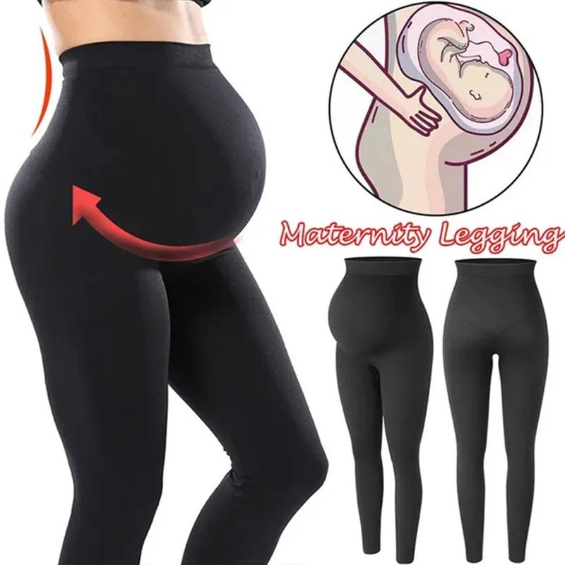 Women's High Waist Maternity Leggings Over The Belly Pregnancy Support Workout Yoga Tights Pants Activewear Gym Clothes