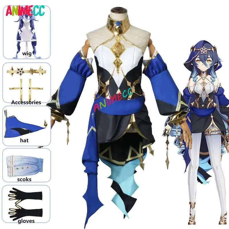 ANIMECC in magazzino S-2XL Layla Cosplay Genshin Impact Costume parrucca gioco Anime Sumeru Cryo Halloween Party outfit per le donne ragazze