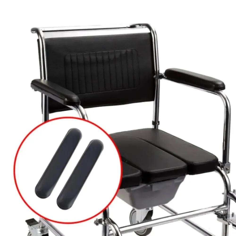 2PCS Comfortable Wheelchair Armrest Pad Leather Sponge Arm Pads Cover Pad Cushioning Soft Wheelchair Accessories