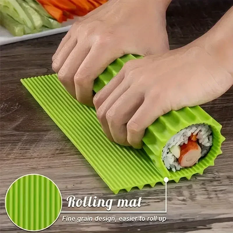 Imitation Bamboo Sushi Making Tool Sushi Roll Mat Seaweed Rice and Vegetable Roll Machine DIY Home Sushi Party Kitchen Gadgets