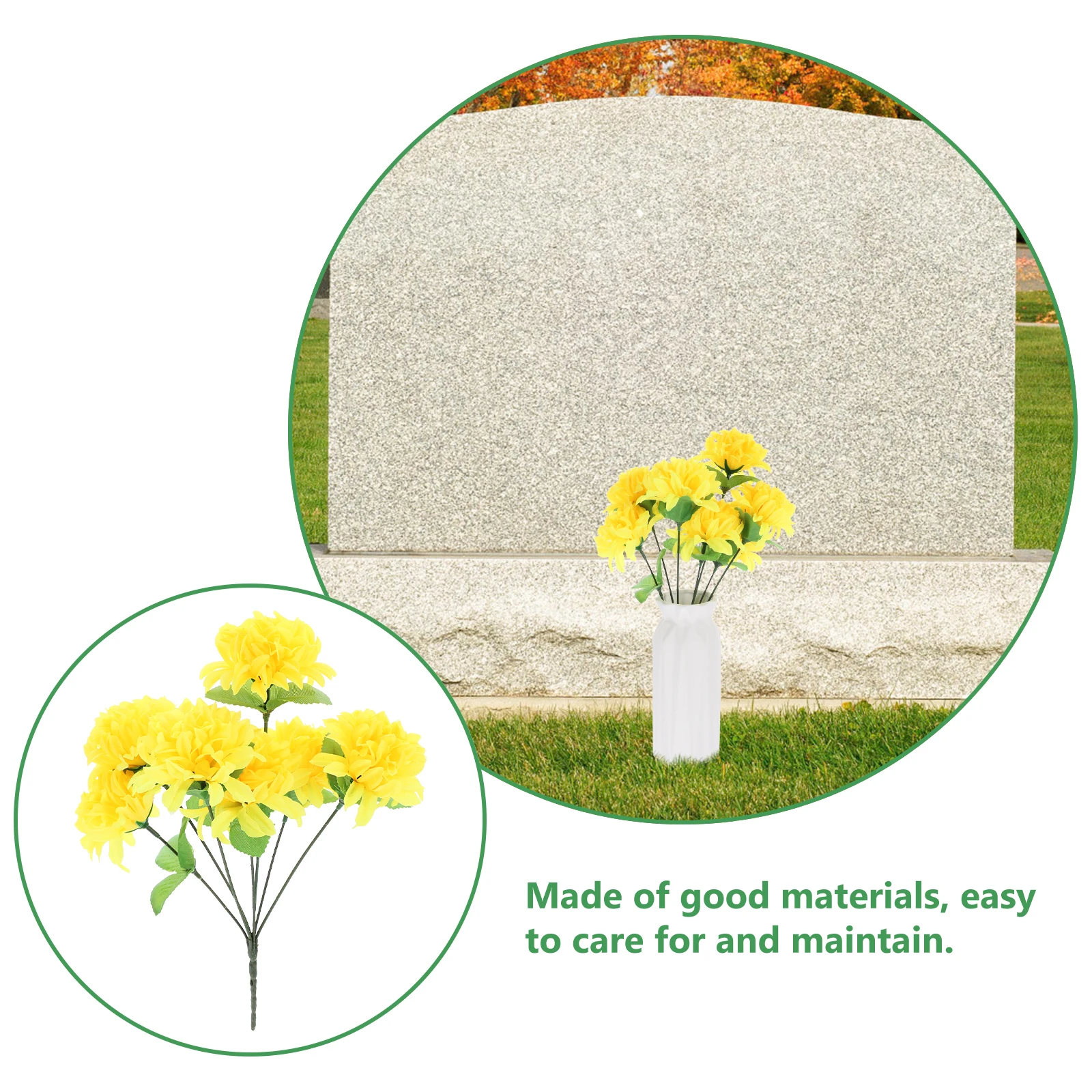 

Artificial Chrysanthemum Bouquet Outdoor Flower Decor Outdoor Decor Grave Cemetery Flower Simulation