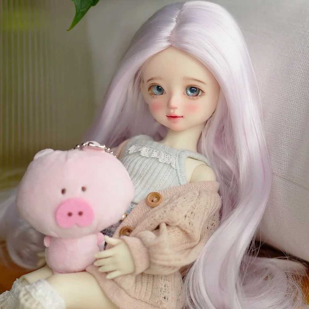 

Парик куклы BJD для размеров 1/6, мягкий шелк, розовый, фиолетовый, с большой волной, длинные вьющиеся волосы, аксессуары для кукол