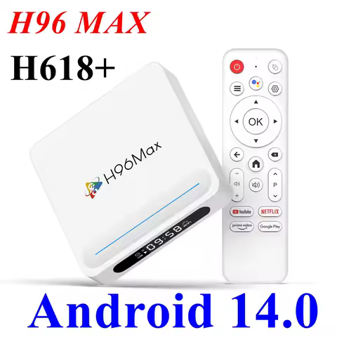 Android 14 TV BOX H96 Max H618 Plus Allwinner Quad Core 4GB 128GB 8K LAN 100M Wifi6 BT 5.4 Voice Remote Media Player Set Top Box