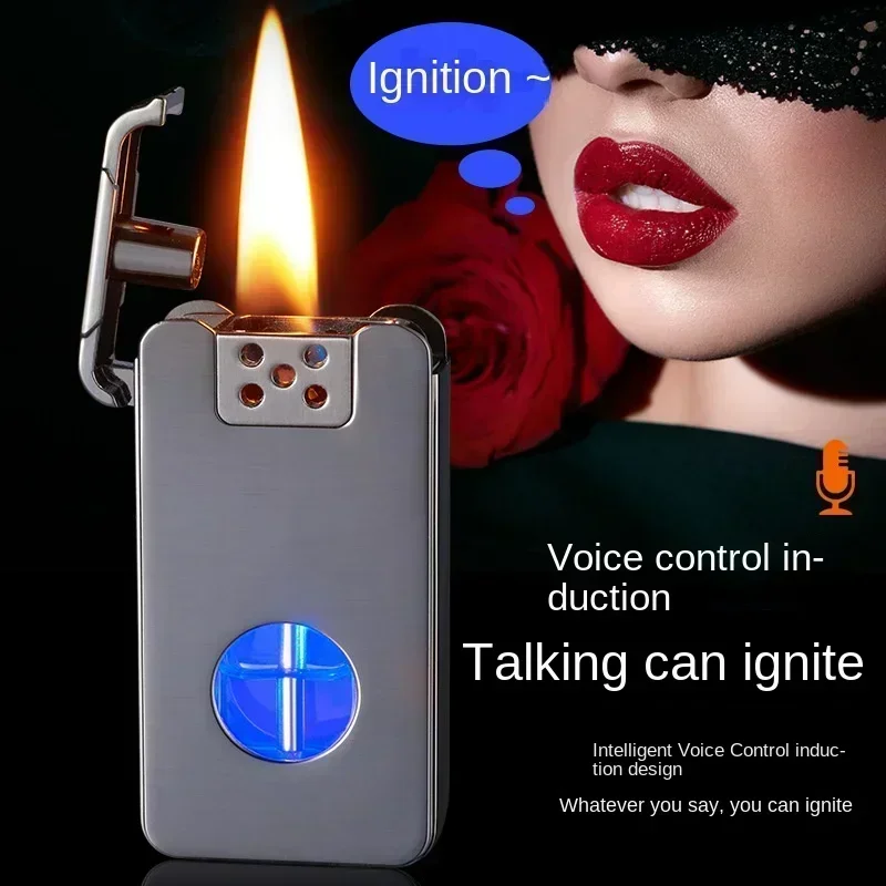 New Charging Induction Shake Kerosene Lighter Black Technology Men's High-end Voice-controlled Cigarette Lighter