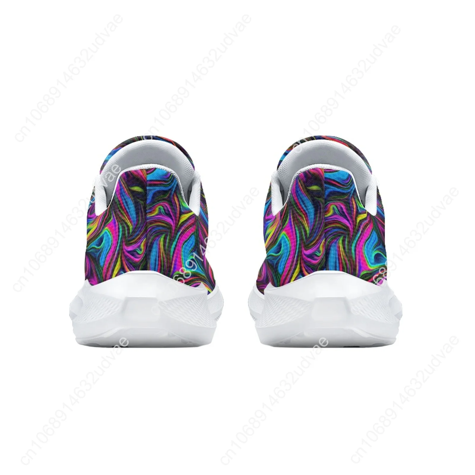New Running Shoes Colorful Psychedelic Print Lightweight Breathable Running Shoes Abstract Art Print Casual Sneaker