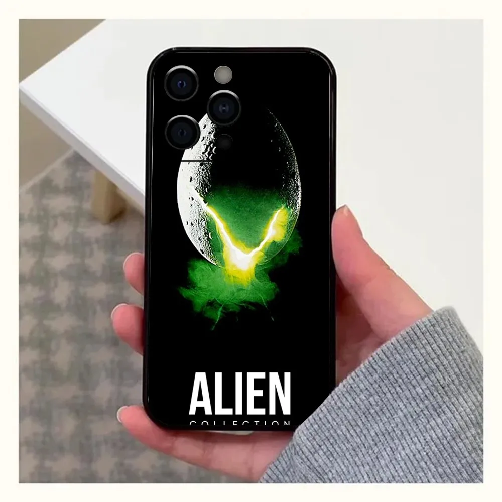 Custodia per telefono Movie Alien Xenomorph per Apple iPhone 15,14,13,12,11,Pro,X,XS,Max,XR,Plus,Mini Cover nera morbida