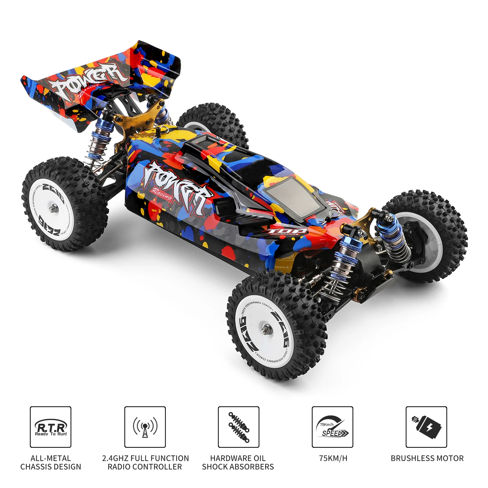 WLtoys XKS 124007 Remote Control Car 1/12 2.4GHz 75KM/H High Speed Off Road Trucks Brushless Motor Metal  Racing Climbing Car