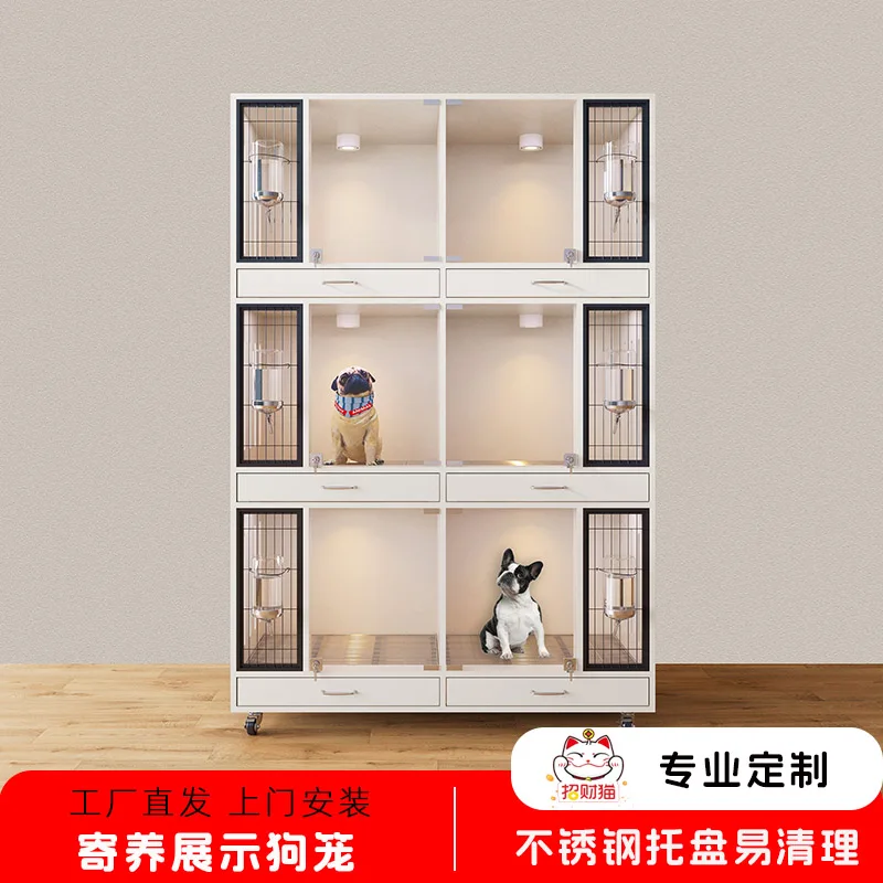 

Pet Cabinet Dog Cage Dog Cabinet Solid Wood Display Foster Villa Small Medium Teddy with Toilet Tray House