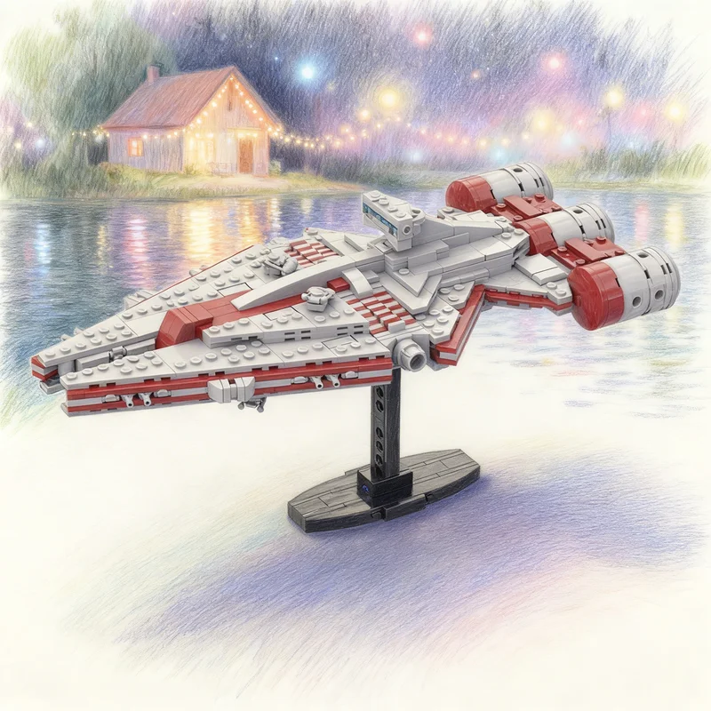 

770pcs MOC Republic Arquitens Class Light Cruiser Star Battle Model Building Blocks Toy Gift Creative Display Collectible Desk