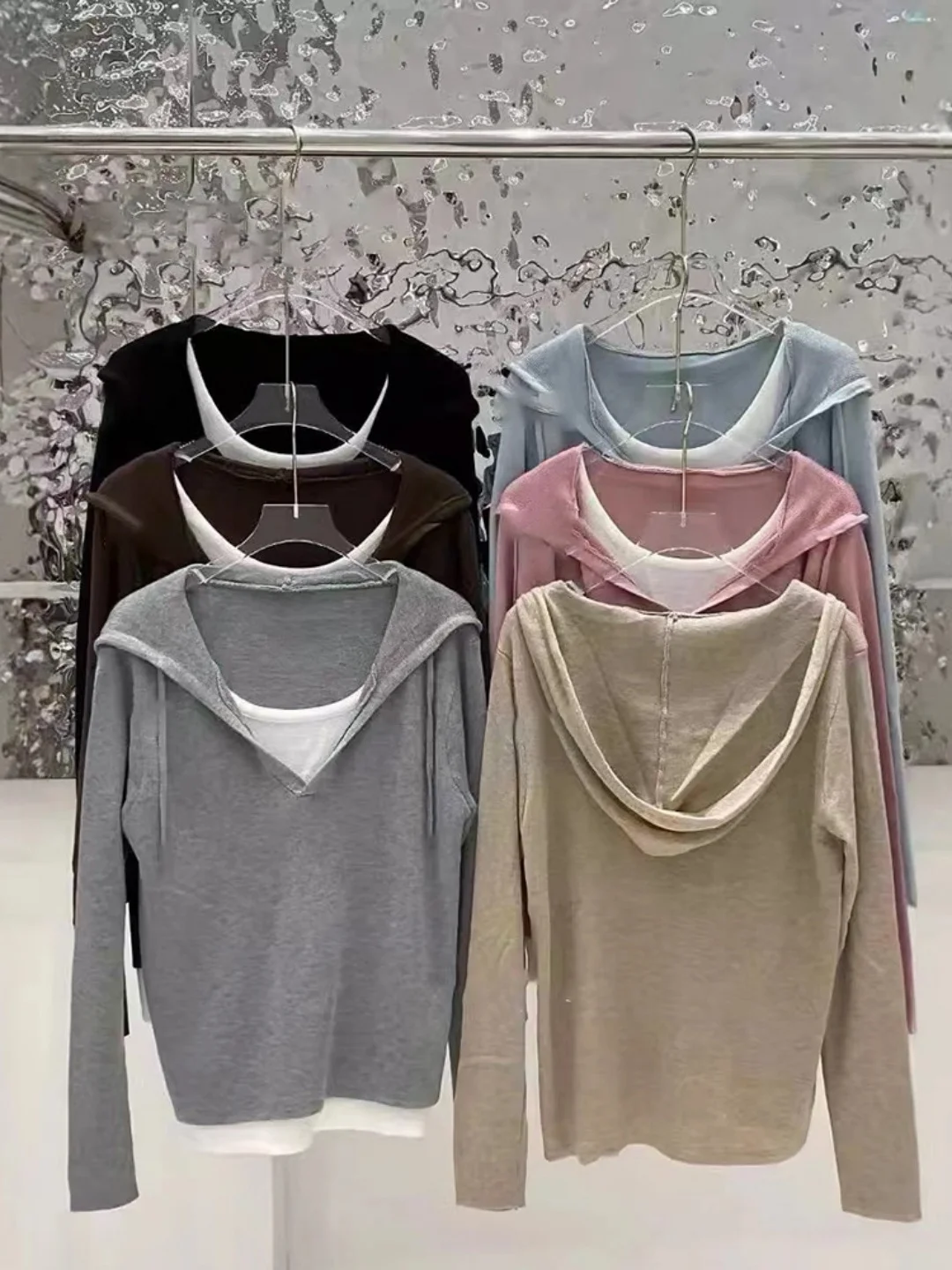 Sweet Style Color Block Long Sleeve Knitted Sweater plus Size Casual Loose Fit Top for Women over 300 Pounds Youthful