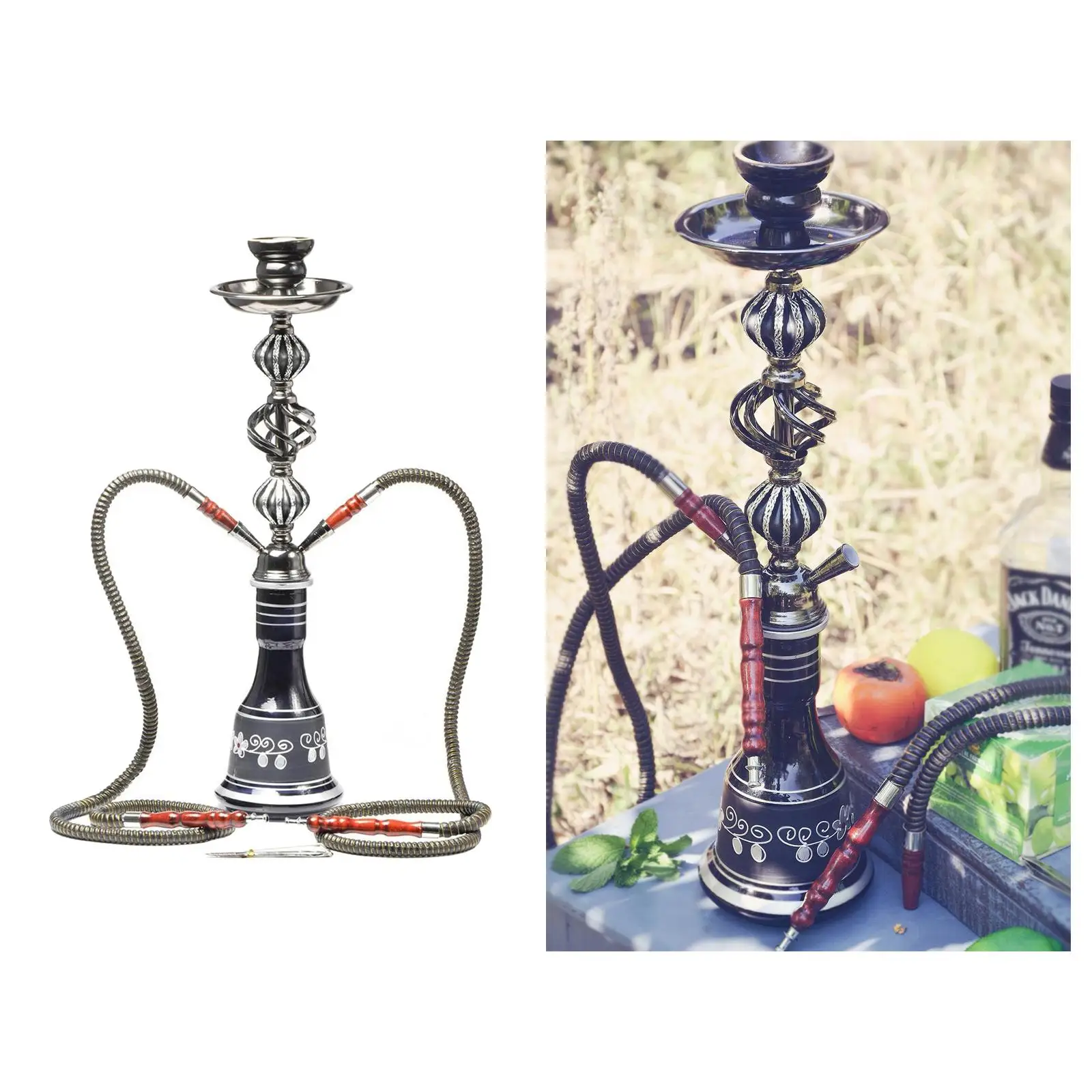 Glass Hookah Shisha Cup Smoking Accessories Double Pipe Shisha Hookah Set