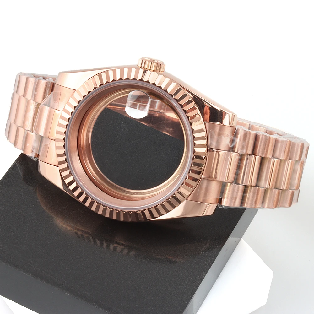 

NH35 Watch Accessories 36mm 39mm Stainless Steel Watch Case Fit Seiko NH35 NH36 Movement Sapphire glass Presidential Bracelet