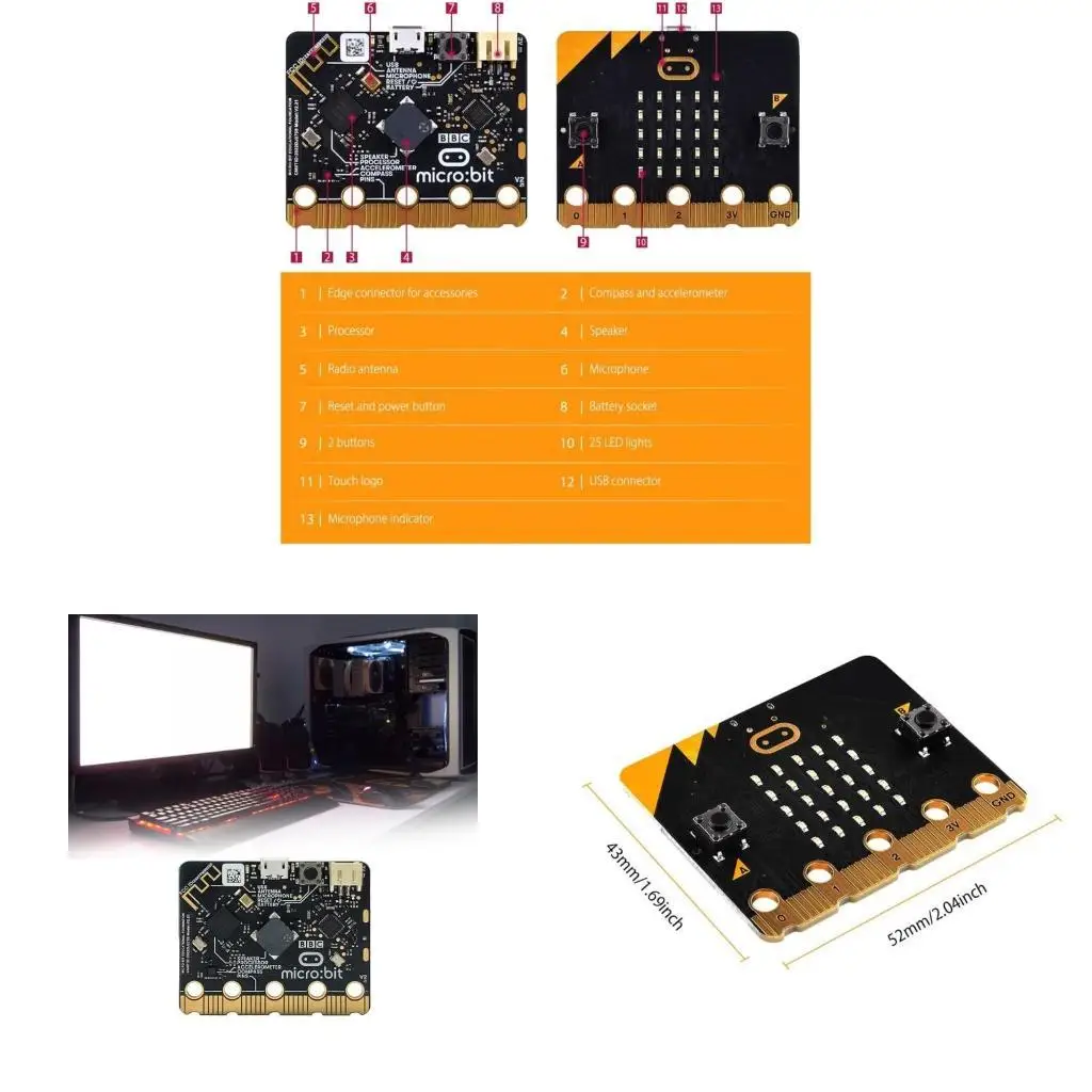 

Модернизированная бита BBC V2.2 с емкостным сенсорным датчиком и BLE5.0 для детей — светодиодный индикатор, динамик,