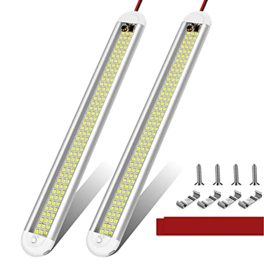 12v LED Interior Light Bar 120LEDs 1500LM 8W DC 12 Volt led Strip Lights with ON/Off Switch for Enclosed Cargo Trailer, Car RV