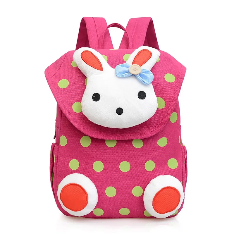 Sac à dos de dessin animé anti-perte de lapin mignon pour filles, sac à dos imprimé en toile de grande capacité, étudiant en maternelle, à la mode, nouveauté