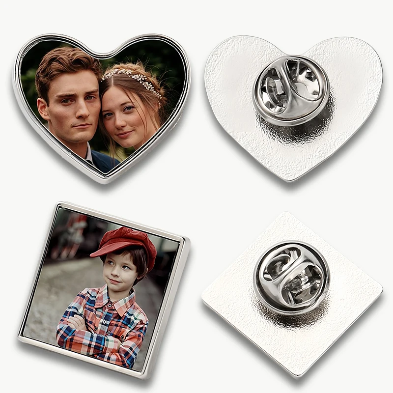 

Custom Photo Pin Wedding Favor Personalized Picture Charm Logo Name Tie Tack Lapel Broche for Memorial Anniversary Birthday Gift
