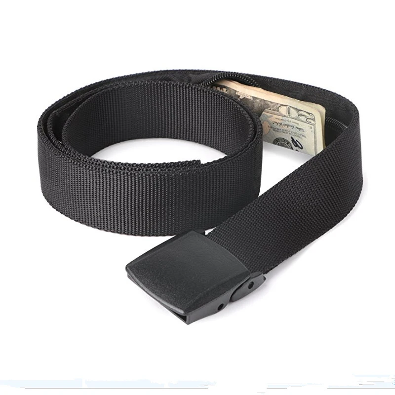 Imagem -04 - Dinheiro Anti Roubo Cinto de Viagem Preto Cintura Bolsa Mulheres Portátil Escondido Dinheiro Cinto Carteira Cintura Pack Homens Secret Hiding Belt125cm