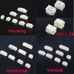 20PCS/10Pcs GH 1.25mm Connectors with lock GH1.25 Socket Pin Header Vertical Horizontal Housing terminal 2 3 4 5 6 7 8 pin