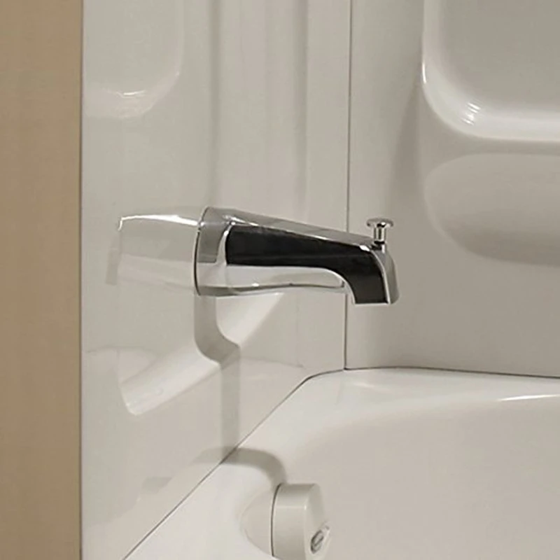 Wall montado escondido banheira torneira, prata zinco liga bico, pull-up underspout, 1 peça