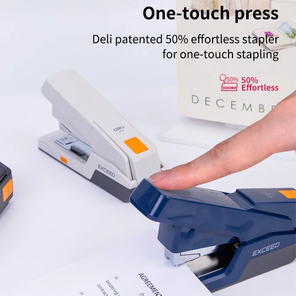 Deli Heavy Duty Stapler Effortless Stapler 25 Sheets Stationery Stapler Without Staples School Supplies Office Accessories