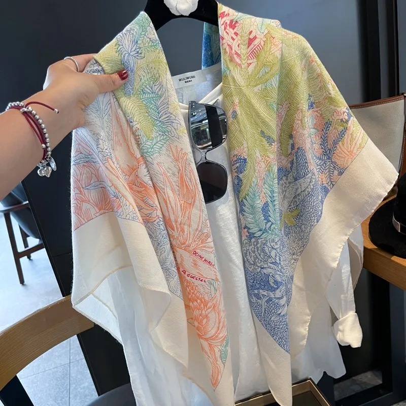 lightweight-spring-summer-scarf-130cm-square-women's-outerwear-air-conditioned-room-shawl-travel-photography
