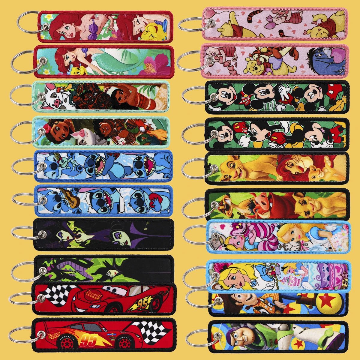 لطيف غرزة مطرزة مفتاح Fobs الكرتون مفتاح العلامات كول المفاتيح لسيارة الدراجات النارية كيرينغ تشافيرو مجوهرات هدايا الاطفال